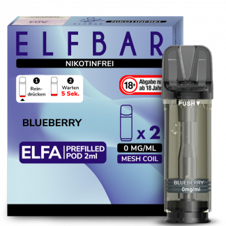 Elfbar - Elfa Pod Blueberry 0 mg/ml (2 Stück pro Packung)