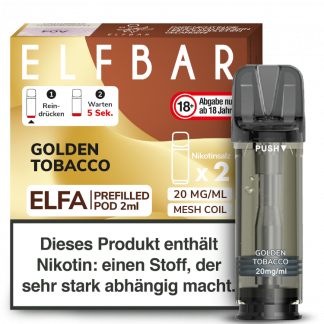Elfbar - Elfa Pod Golden Tobacco 20 mg/ml (2 Stück pro Packung)
