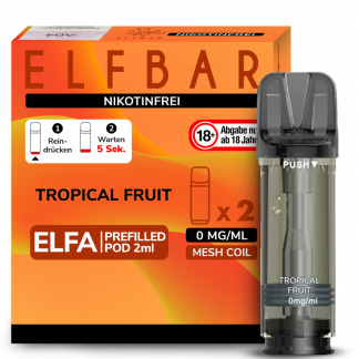 Elfbar - Elfa Pod Tropical Fruit 0 mg/ml (2 Stück pro Packung)