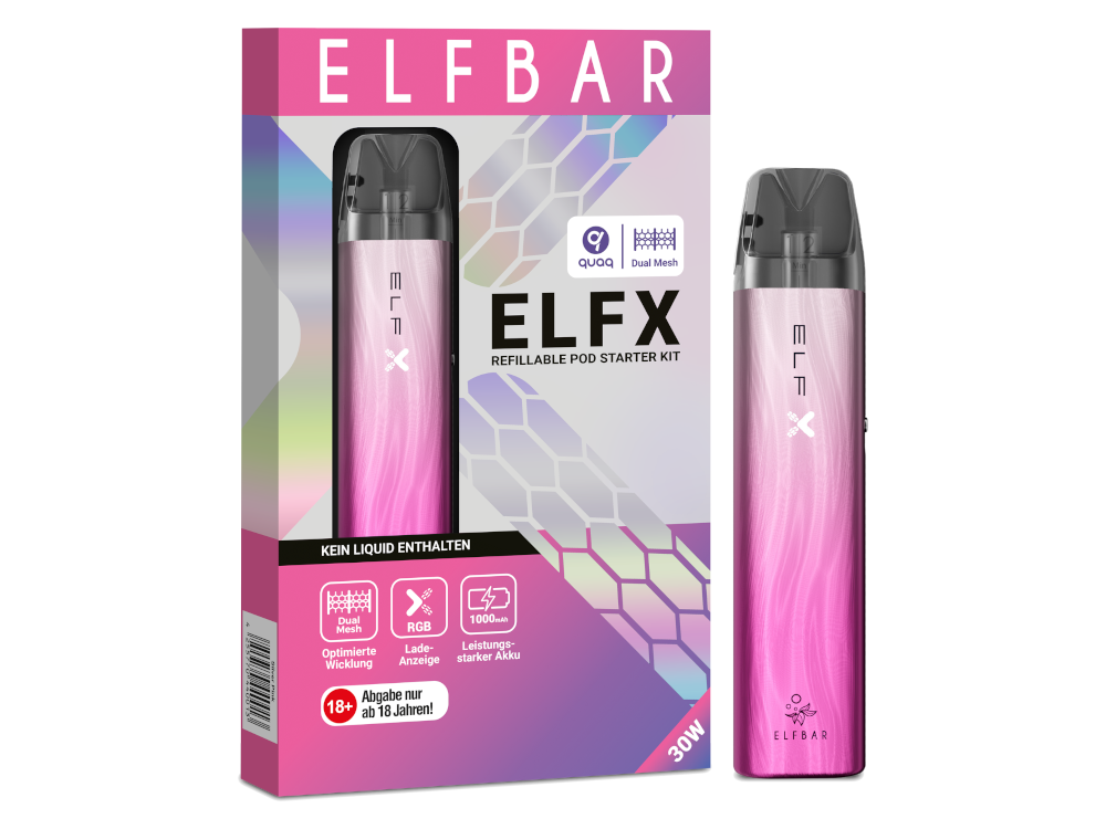Elfbar - Elfx E-Zigaretten Set silber-pink 10er Packung
