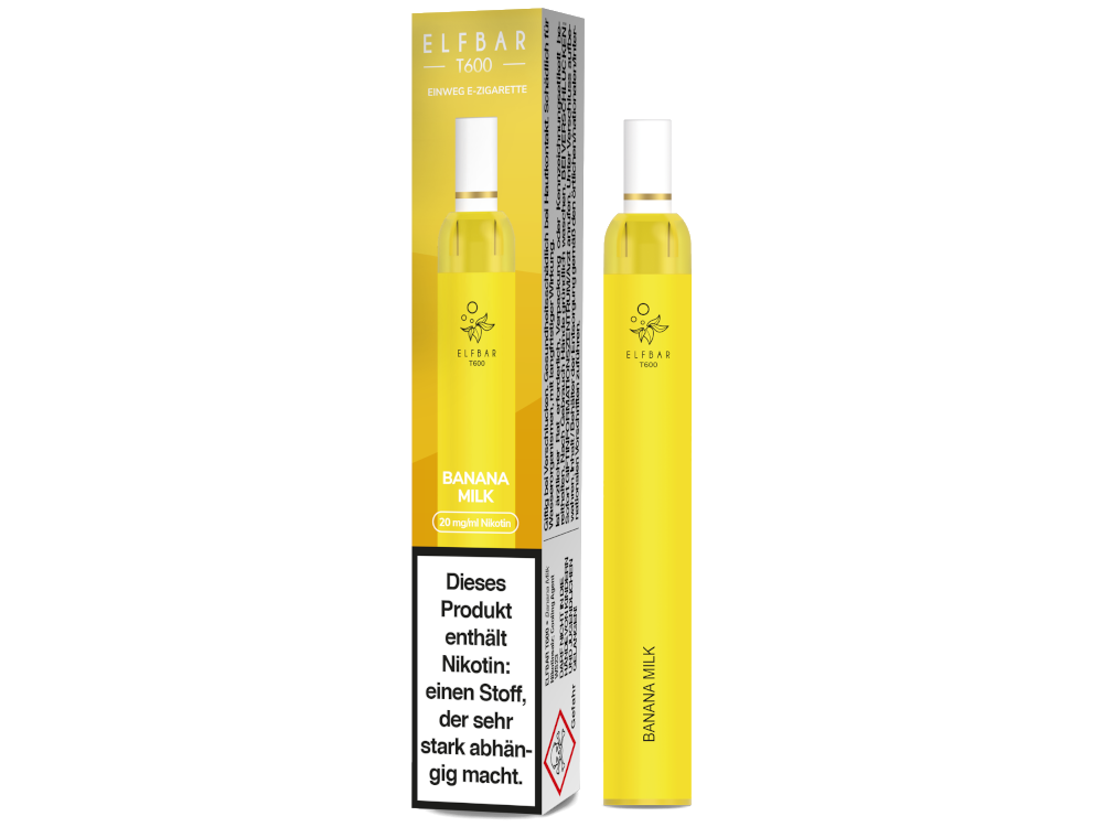 Elfbar - T600 Einweg E-Zigarette - Banana Milk 20 mg/ml