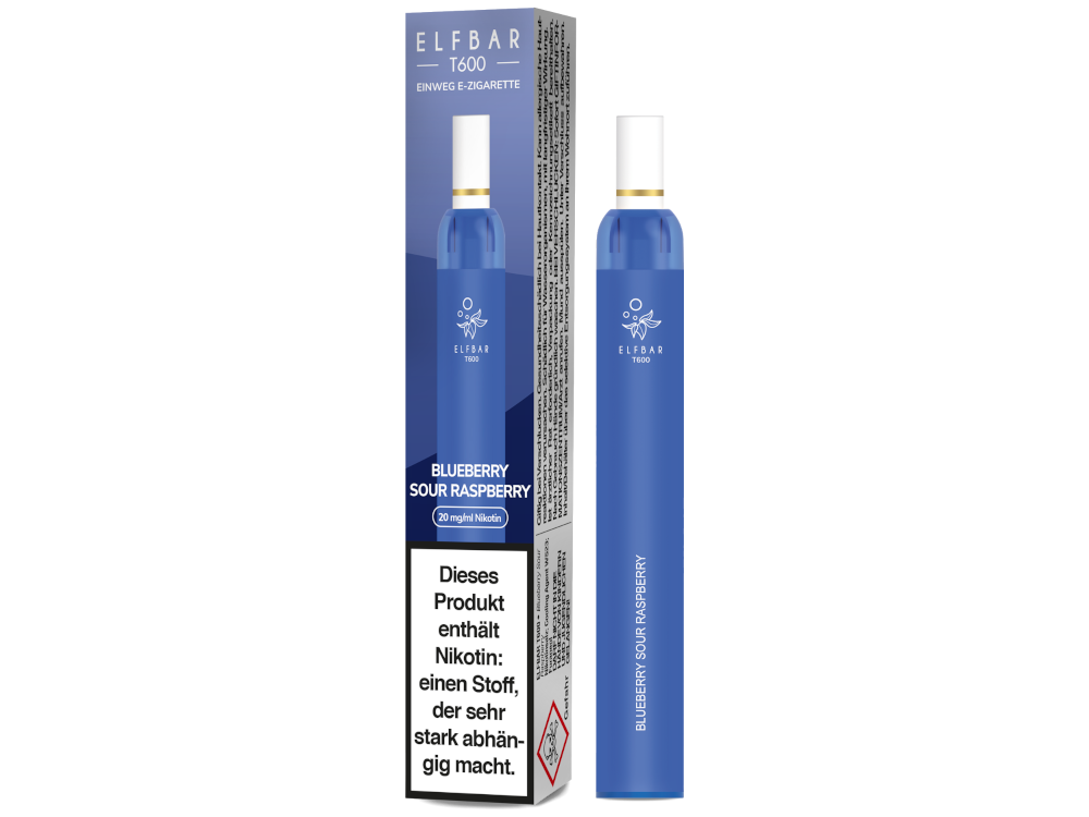 Elfbar - T600 Einweg E-Zigarette - Blueberry Sour Raspberry 20 mg/ml