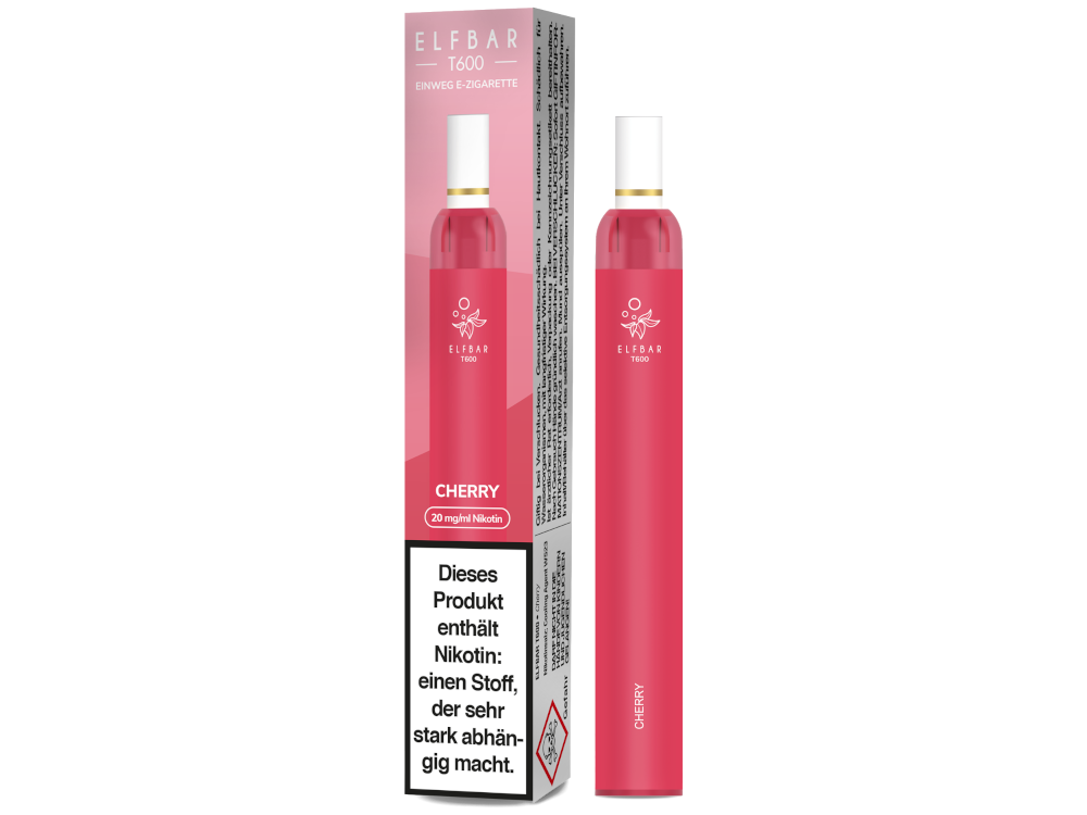 Elfbar - T600 Einweg E-Zigarette - Cherry 20 mg/ml