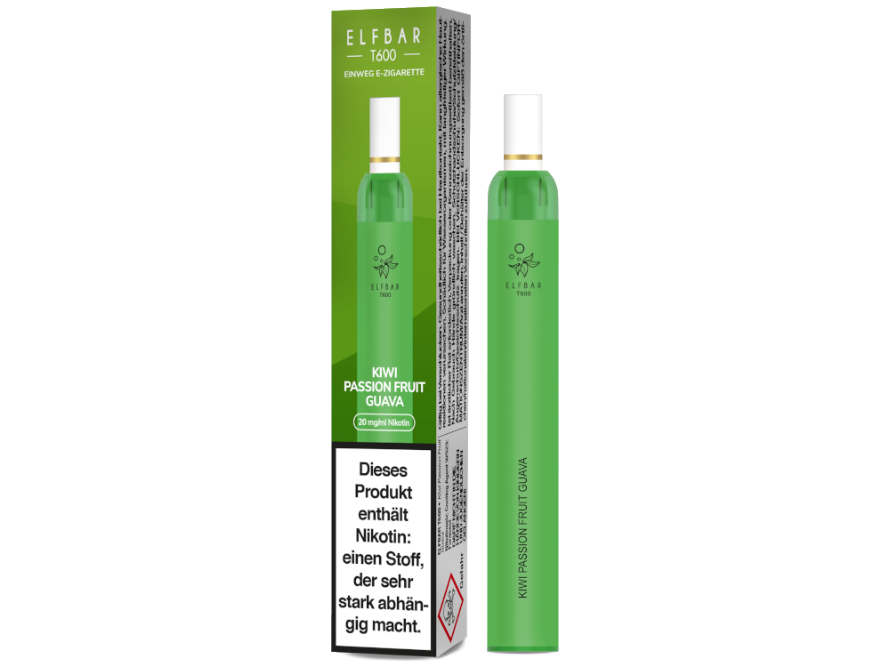 Elfbar - T600 Einweg E-Zigarette - Kiwi Passion Fruit Guava 20 mg/ml