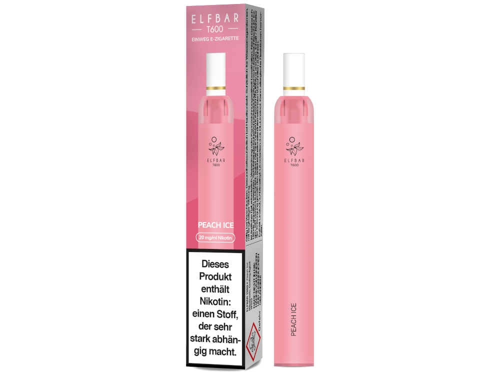 Elfbar - T600 Einweg E-Zigarette - Peach Ice 20 mg/ml