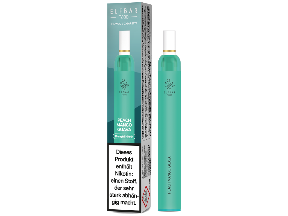 Elfbar - T600 Einweg E-Zigarette - Peach Mango Guava 20 mg/ml