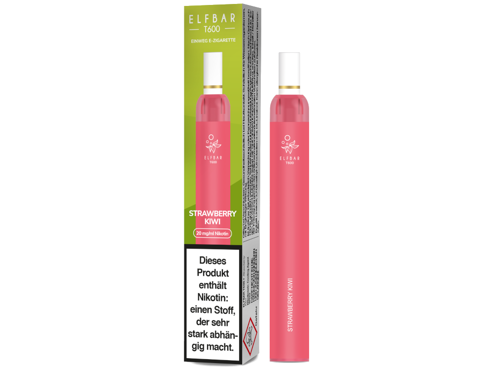 Elfbar - T600 Einweg E-Zigarette - Strawberry Kiwi 20 mg/ml