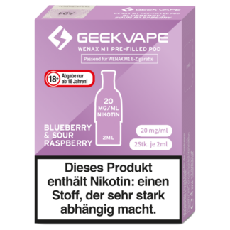 GEEKVAPE - Wenax M1 Pod Blueberry & Sour Raspberry 20 mg/ml (2 Stück pro Packung)
