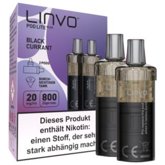 Linvo - Pod Lite Plus Cartridge Blackcurrant 20 mg/ml (2 Stück pro Packung)