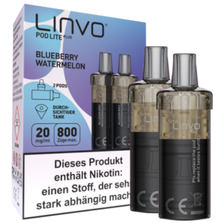 Linvo - Pod Lite Plus Cartridge Blueberry Watermelon 20 mg/ml (2 Stück pro Packung) 10er Packung