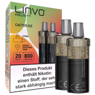 Linvo - Pod Lite Plus Cartridge Cactus Ice 20 mg/ml (2 Stück pro Packung) 10er Packung