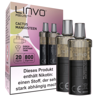 Linvo - Pod Lite Plus Cartridge Cactus Mangosteen 20 mg/ml (2 Stück pro Packung) 10er Packung