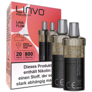 Linvo - Pod Lite Plus Cartridge Lava Flow 20 mg/ml (2 Stück pro Packung) 10er Packung