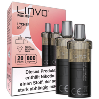 Linvo - Pod Lite Plus Cartridge Lychee Ice 20 mg/ml (2 Stück pro Packung) 10er Packung