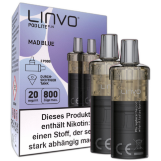 Linvo - Pod Lite Plus Cartridge Mad Blue 20 mg/ml (2 Stück pro Packung) 10er Packung