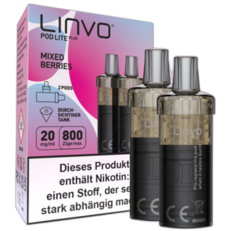 Linvo - Pod Lite Plus Cartridge Mixed Berries 20 mg/ml (2 Stück pro Packung) 10er Packung