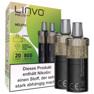 Linvo - Pod Lite Plus Cartridge Mojito 20 mg/ml (2 Stück pro Packung) 10er Packung
