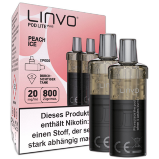 Linvo - Pod Lite Plus Cartridge Peach Ice 20 mg/ml (2 Stück pro Packung) 10er Packung