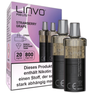 Linvo - Pod Lite Plus Cartridge Strawberry Grape 20 mg/ml (2 Stück pro Packung) 10er Packung