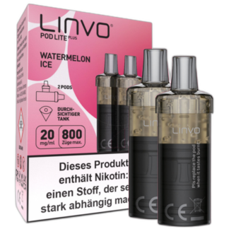 Linvo - Pod Lite Plus Cartridge Watermelon Ice 20 mg/ml (2 Stück pro Packung) 10er Packung