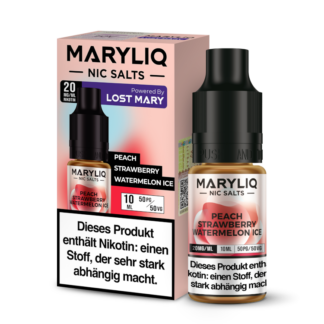 MARYLIQ - Peach Strawberry Watermelon Ice - Nikotinsalz Liquid 20 mg/ml