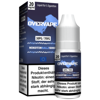 Overvape - Nikotinsalz Shot 30PG/70VG 20 mg/ml 10er Packung