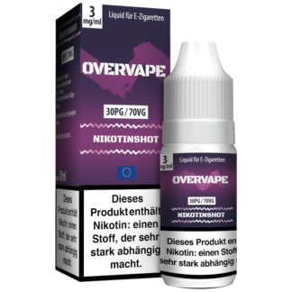 Overvape - 10 ml Nikotin Shot 30PG/70VG 3 mg/ml