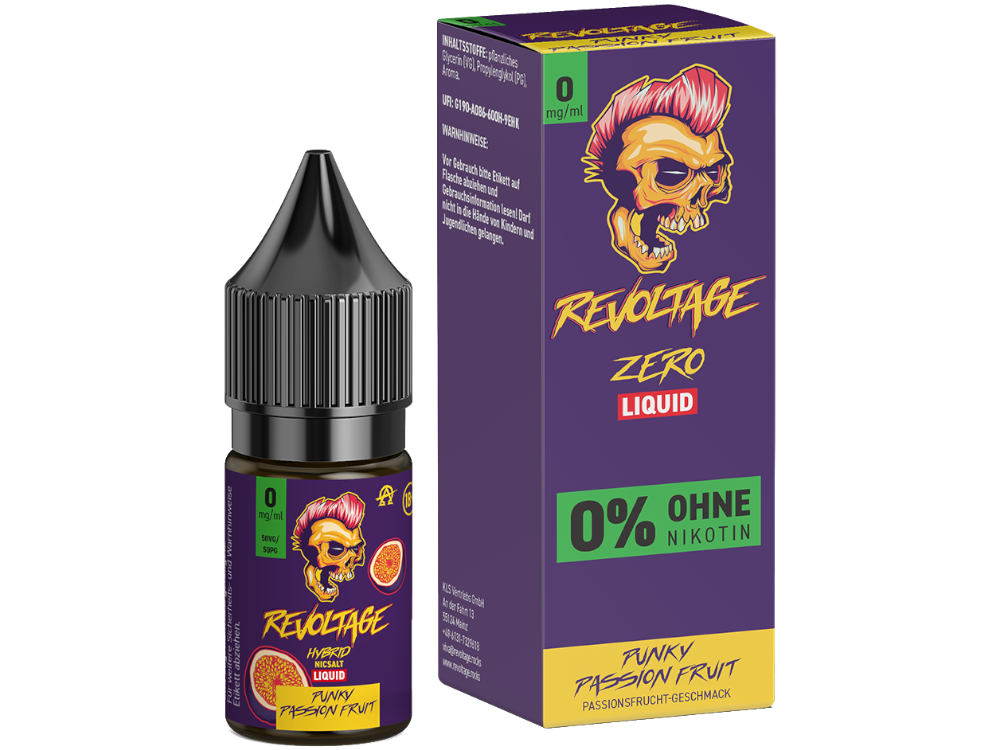 Revoltage - Punky Passion Fruit - Hybrid Nikotinsalz Liquid 0 mg/ml