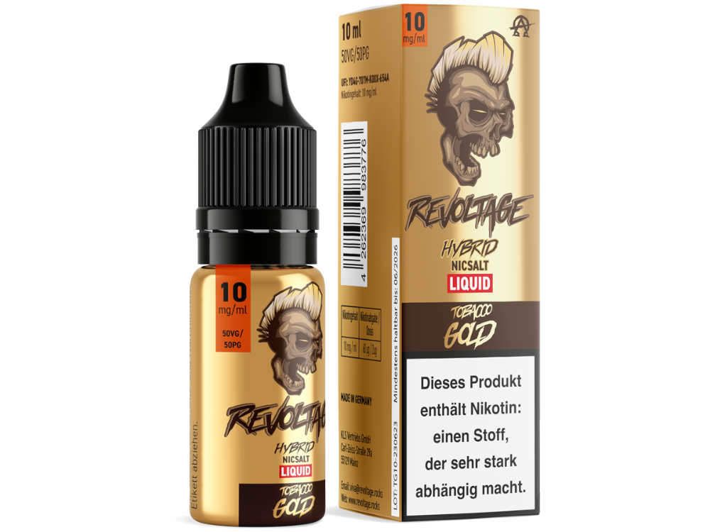 Revoltage - Tobacco Gold - Hybrid Nikotinsalz Liquid 10 mg/ml 15er Packung