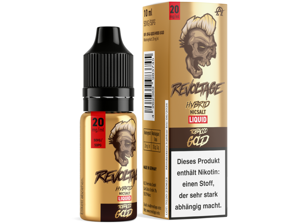 Revoltage - Tobacco Gold - Hybrid Nikotinsalz Liquid 20 mg/ml 15er Packung