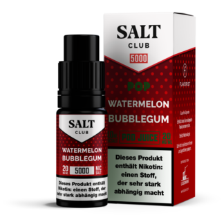 Salt Club - 5000 - Watermelon Bubblegum Nikotinsalz Liquid 20 mg/ml