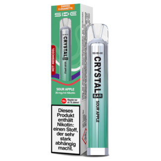 SKE - Crystal Bar Einweg E-Zigarette - Sour Apple 20 mg/ml